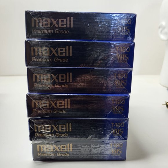 Lot of 6 Maxell Blank Video Cassette 6 Hours Premium Grade VHS T-120 VCR - Picture 9 of 9